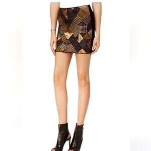 GUESS mid rise Gwendolyn mini skirt black metal decor Medium @C5